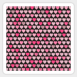 Valentines Hearts- Black Background Sticker